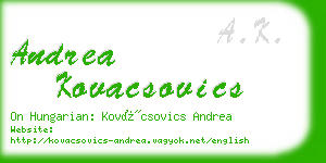 andrea kovacsovics business card